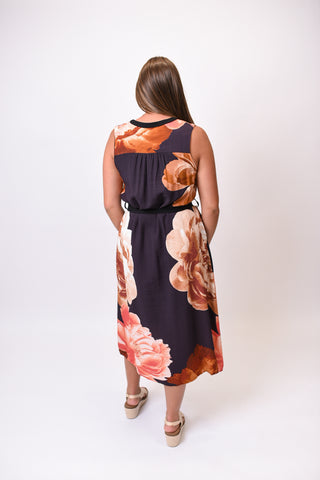 Painted Peony Midi Dress