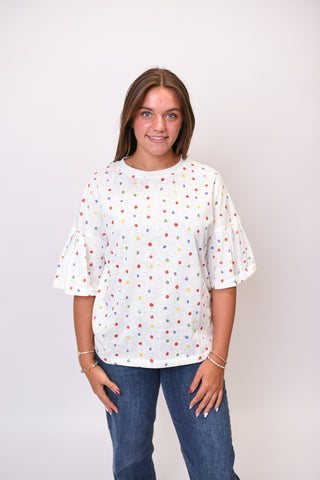 Confetti Dot Short Sleeve Top