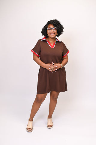 Weekend Polo Mini Dress in Brown