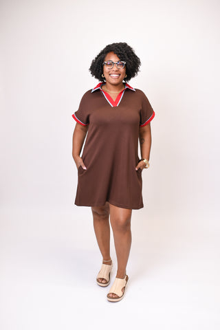 Weekend Polo Mini Dress in Brown