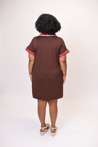 Weekend Polo Mini Dress in Brown