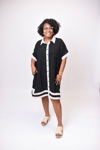 Cabana Stripe Button Front Dress