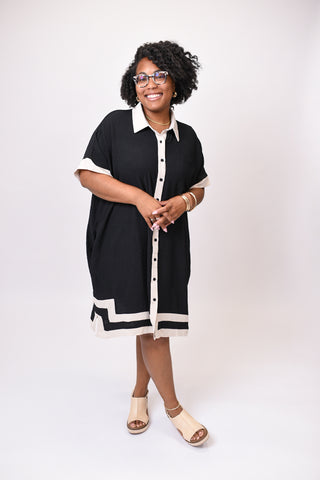 Cabana Stripe Button Front Dress