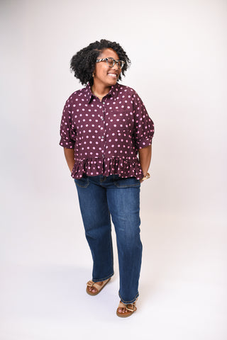 Retro Ruffle Blouse