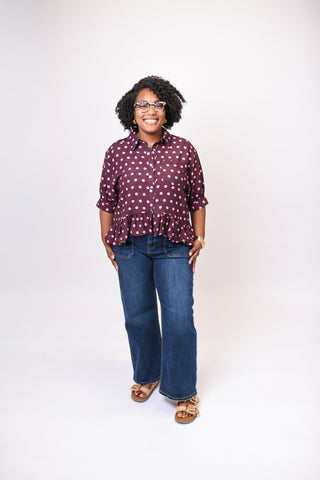 Retro Ruffle Blouse