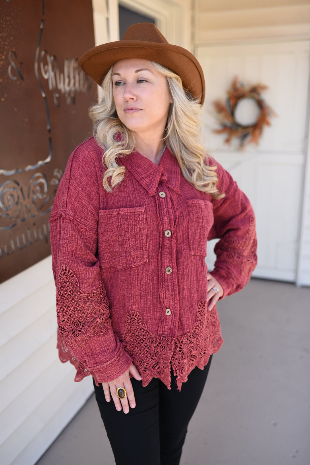 Warm Lace Mineral Washed Shacket