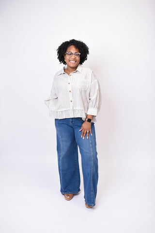 Sun Washed Striped Blouse