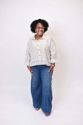 Sun Washed Striped Blouse