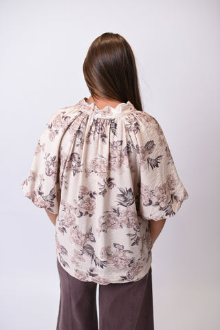 Faded Blooms 3/4 Sleeve Blouse