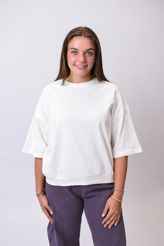 Lunch Break Pullover in Cream