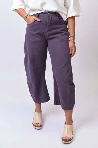 Plum Perfect Barrel Leg Pants