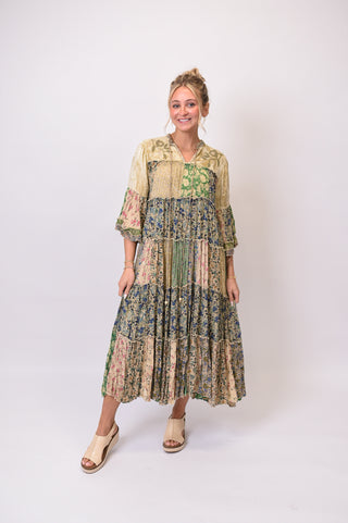 Meadow Reverie Patchwork Maxi Dress