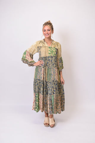 Meadow Reverie Patchwork Maxi Dress