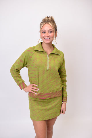Groovy Dot Half-Zip Pullover