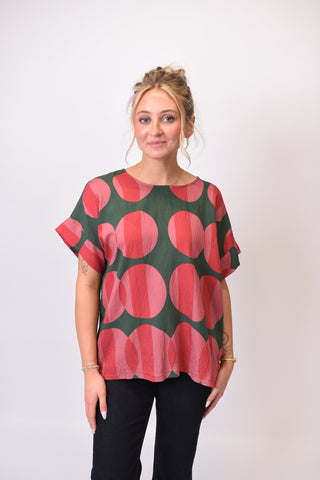 All About Those Dots Blouse in Green