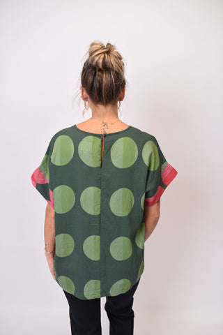 All About Those Dots Blouse in Green