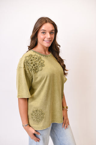 Desert Bloom Top in Olive