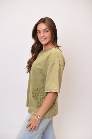 Desert Bloom Top in Olive