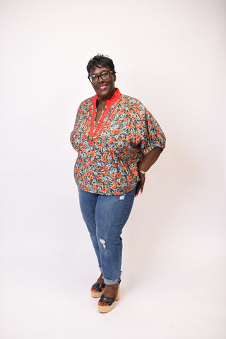 Vivid Bloom Floral Blouse