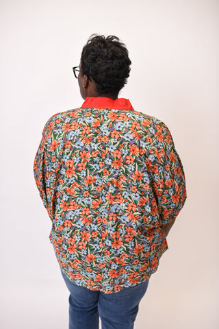 Vivid Bloom Floral Blouse