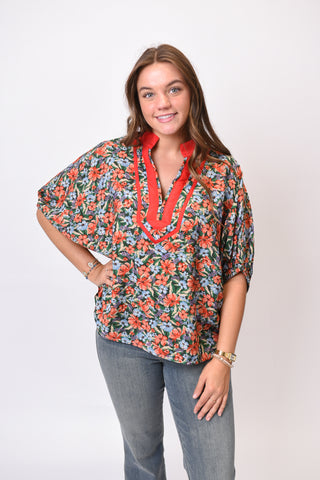 Vivid Bloom Floral Blouse