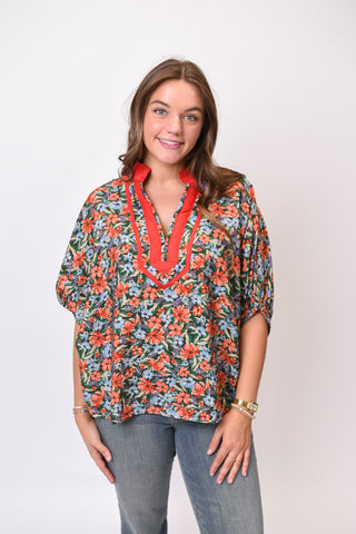 Vivid Bloom Floral Blouse