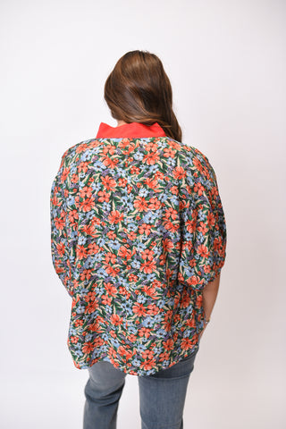 Vivid Bloom Floral Blouse