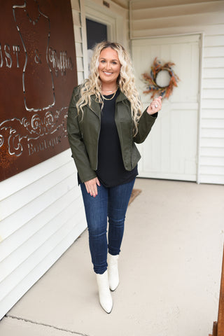 Off Sides Vegan Leather Moto Jacket