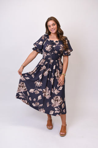 Stargazer Floral Print Midi