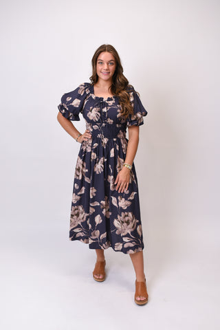 Stargazer Floral Print Midi