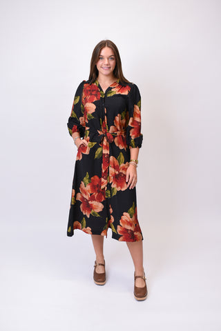 Moody Blooms Midi Dress