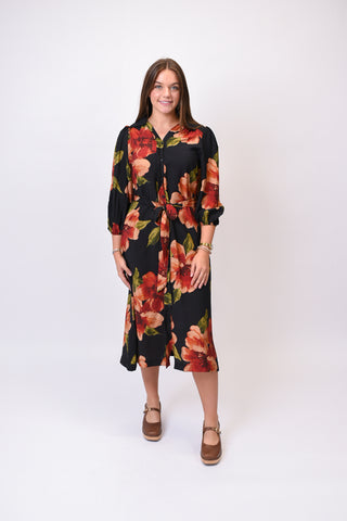 Moody Blooms Midi Dress