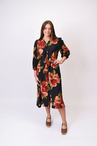 Moody Blooms Midi Dress