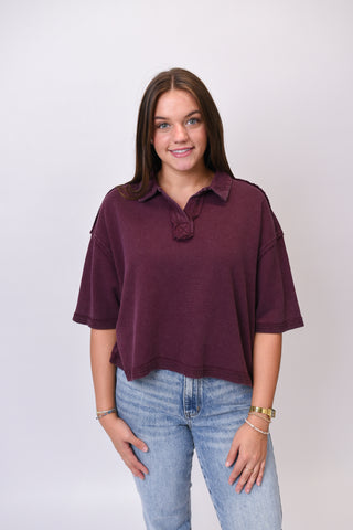 Cold Chill Pullover in Cherry