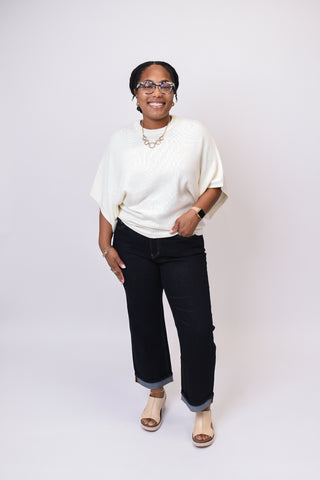 Social Hour Sweater Top - Ivory