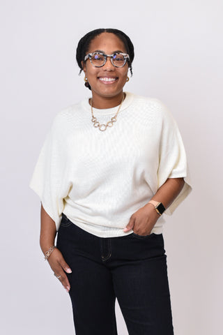 Social Hour Sweater Top - Ivory