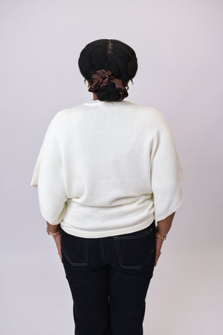 Social Hour Sweater Top - Ivory