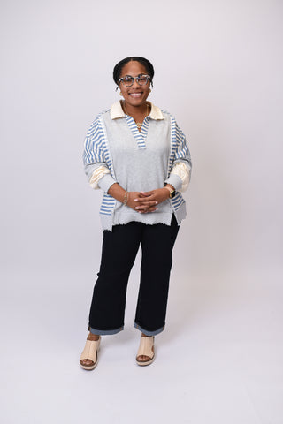 Stripe And Stitch Pullover