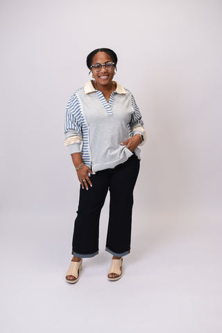 Stripe And Stitch Pullover