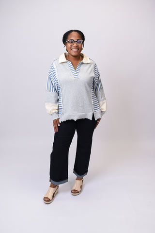 Stripe And Stitch Pullover