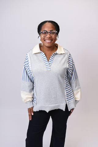 Stripe And Stitch Pullover