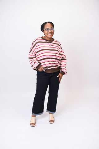 Neapolitan Striped Pullover Top