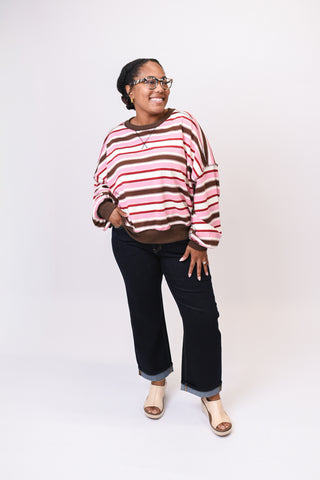 Neapolitan Striped Pullover Top