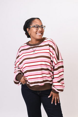 Neapolitan Striped Pullover Top