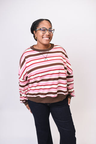Neapolitan Striped Pullover Top