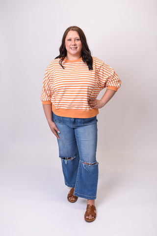 Striped Knit Top in Orange