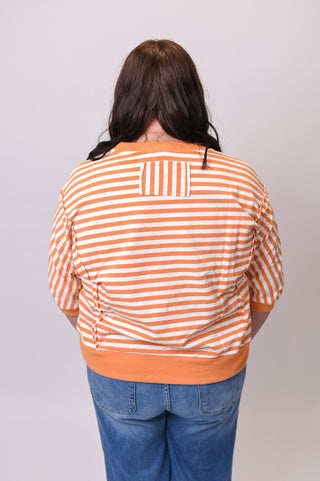 Striped Knit Top in Orange