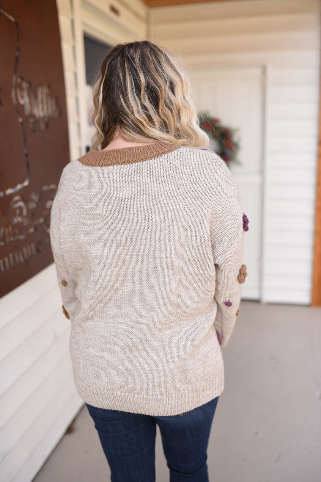 Too Delightful Floral Pompom Sweater