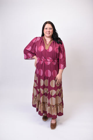 Faded Dots Midi Dress Curvy