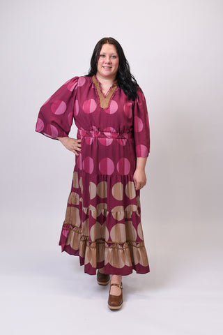 Faded Dots Midi Dress Curvy